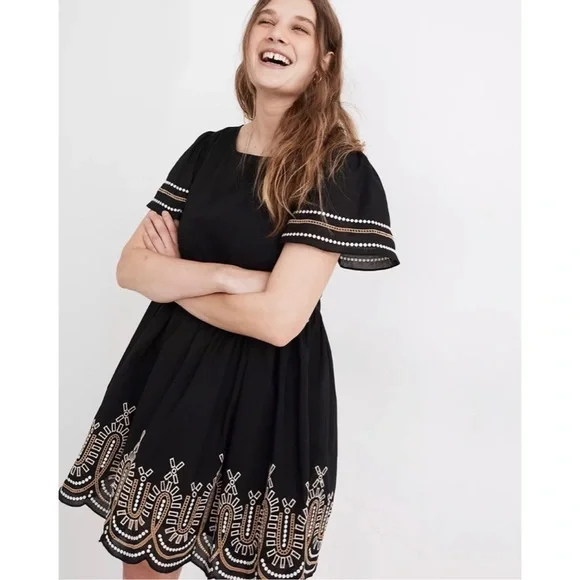 madewell black embroidered dress Amazon.com: Madewell Women's The Embroidered Melody Smocked Midi Dress, Jet Black, XXS : Clothing, Shoes & Jewelry